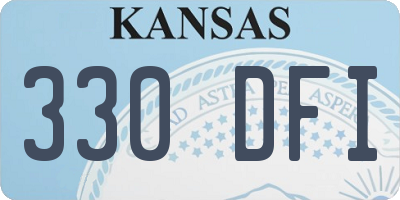 KS license plate 330DFI
