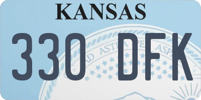 KS license plate 330DFK