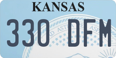 KS license plate 330DFM
