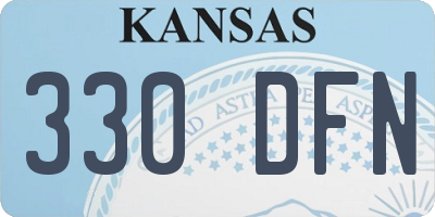 KS license plate 330DFN