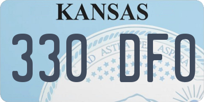 KS license plate 330DFO