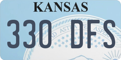KS license plate 330DFS