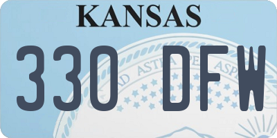 KS license plate 330DFW