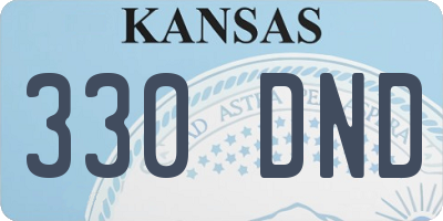 KS license plate 330DND