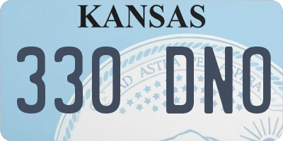 KS license plate 330DNO