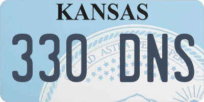 KS license plate 330DNS