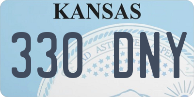 KS license plate 330DNY