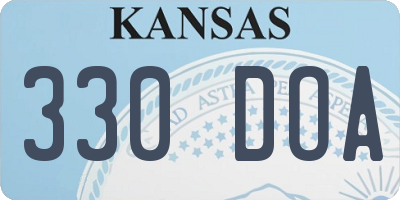 KS license plate 330DOA