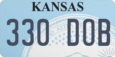 KS license plate 330DOB