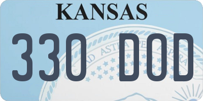 KS license plate 330DOD