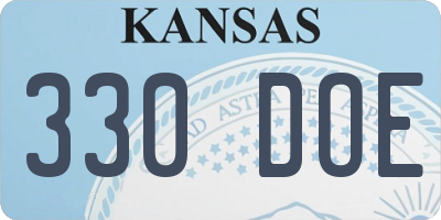 KS license plate 330DOE