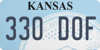 KS license plate 330DOF