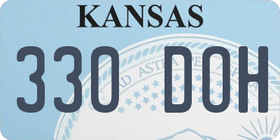 KS license plate 330DOH