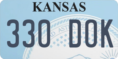 KS license plate 330DOK
