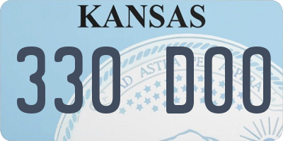 KS license plate 330DOO