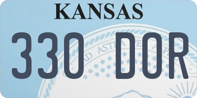 KS license plate 330DOR