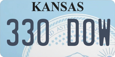 KS license plate 330DOW