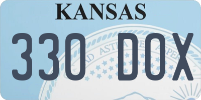 KS license plate 330DOX