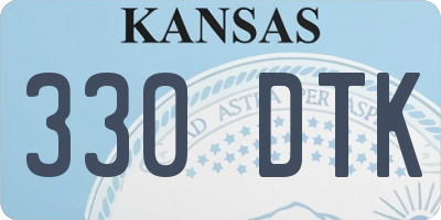 KS license plate 330DTK