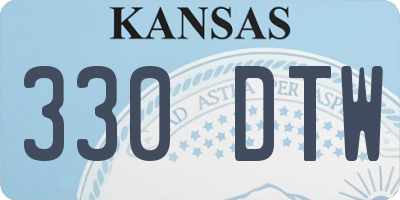 KS license plate 330DTW