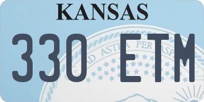 KS license plate 330ETM