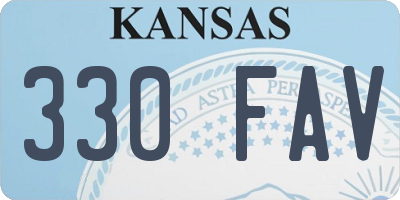KS license plate 330FAV