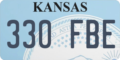 KS license plate 330FBE