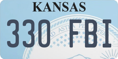 KS license plate 330FBI