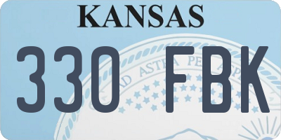 KS license plate 330FBK