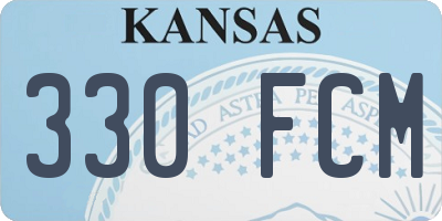 KS license plate 330FCM