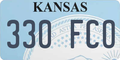 KS license plate 330FCO