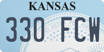 KS license plate 330FCW