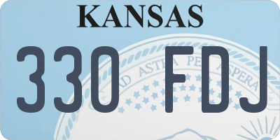 KS license plate 330FDJ