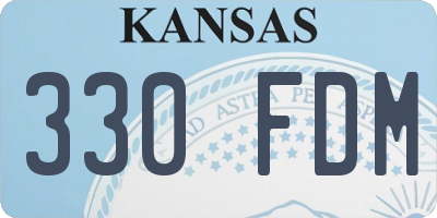 KS license plate 330FDM