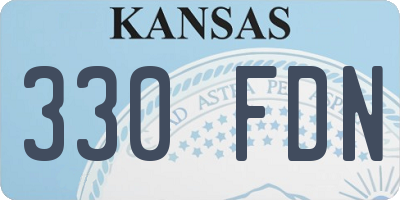 KS license plate 330FDN