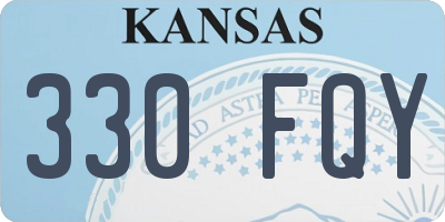 KS license plate 330FQY