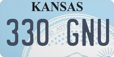 KS license plate 330GNU