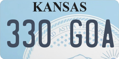 KS license plate 330GOA