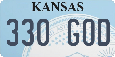 KS license plate 330GOD