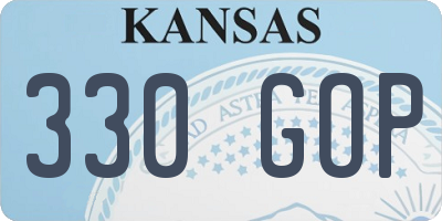 KS license plate 330GOP