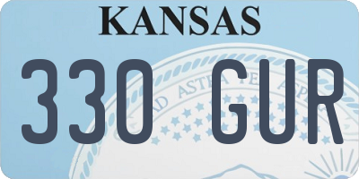 KS license plate 330GUR