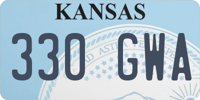 KS license plate 330GWA