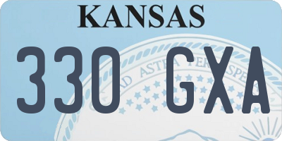 KS license plate 330GXA