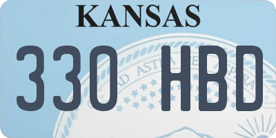 KS license plate 330HBD