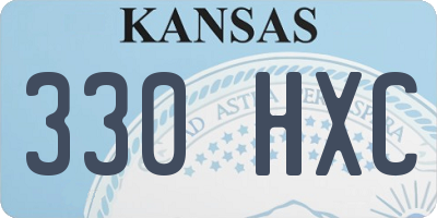 KS license plate 330HXC