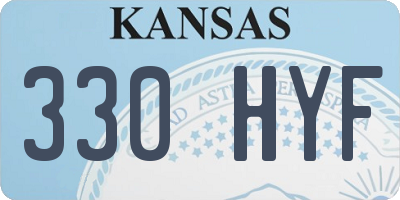 KS license plate 330HYF