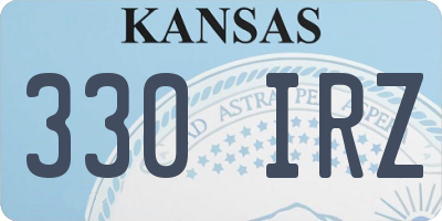 KS license plate 330IRZ