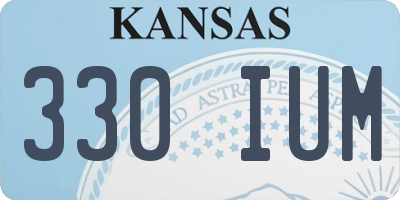 KS license plate 330IUM