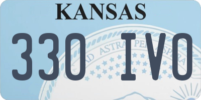 KS license plate 330IVO