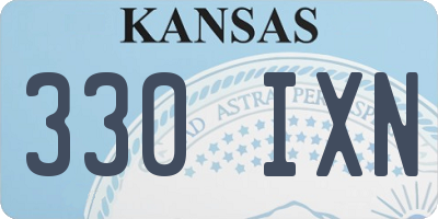 KS license plate 330IXN